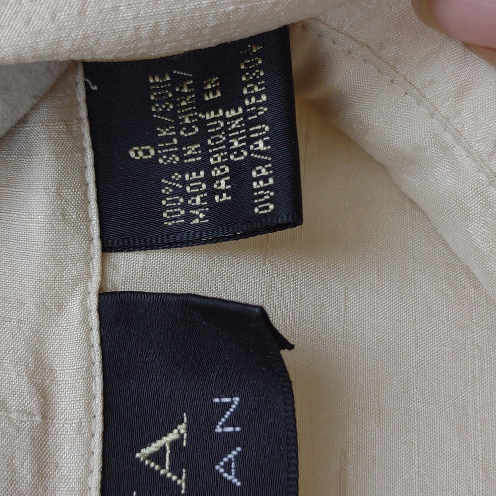 Dana Buchman Vintage All Silk Buttercream Yellow LS BU Asian Inspired Blouse - Picture 8 of 11